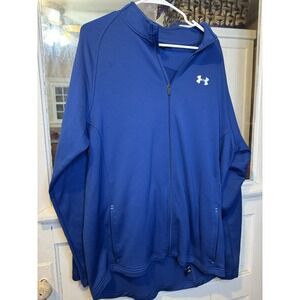 Under Armour Polyester Light Weight Full Zip Jacket Blue XL